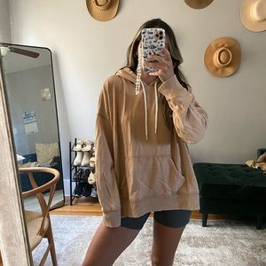 Aerie Tan Oversized Hoodie